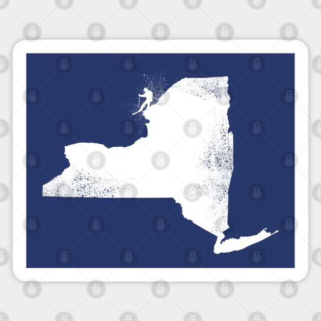 Ski New York State Skier Sticker by HungryDinoDesign